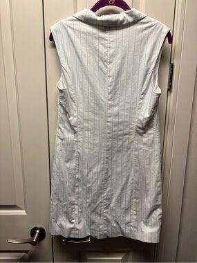 BCBGeneration Light Blue & White Pinstriped Shift Dress